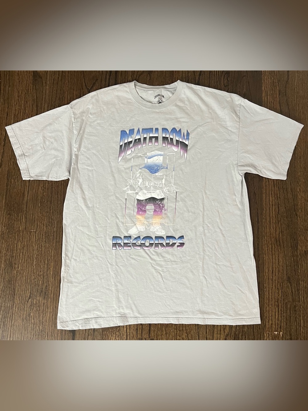 Death Row Records White Graphic Tee - Retro Gradient Logo